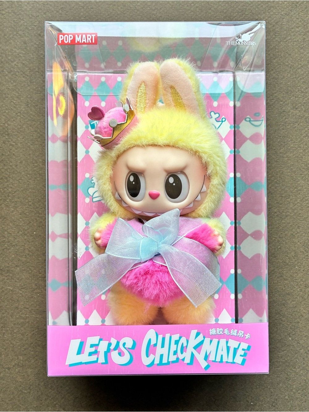 Let's Checkmate Plush Bunny Doll - Pink & Yellow